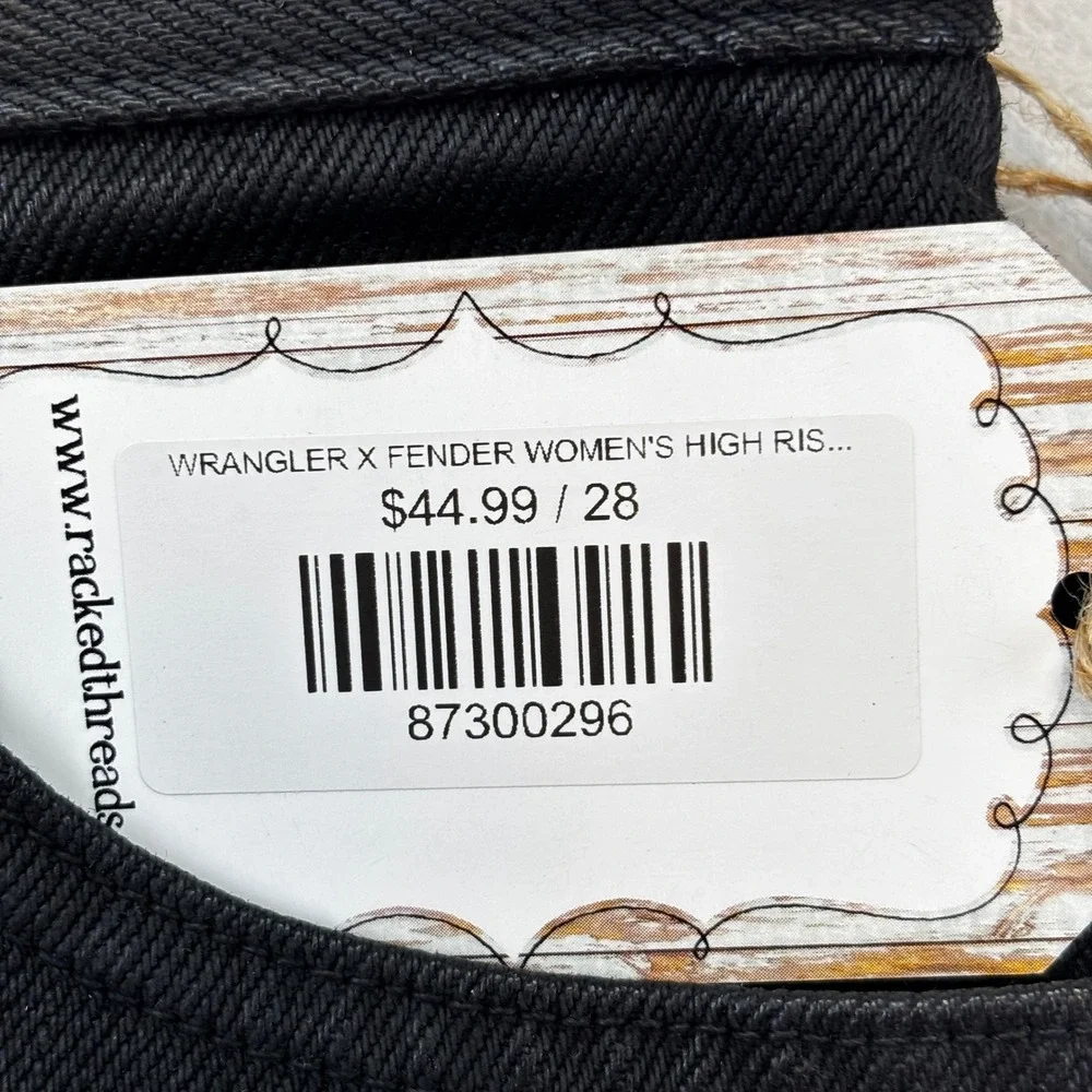 Wrangler Fender Festival Shorts Womens 28 Black High Rise Distressed Denim New - Picture 14 of 16